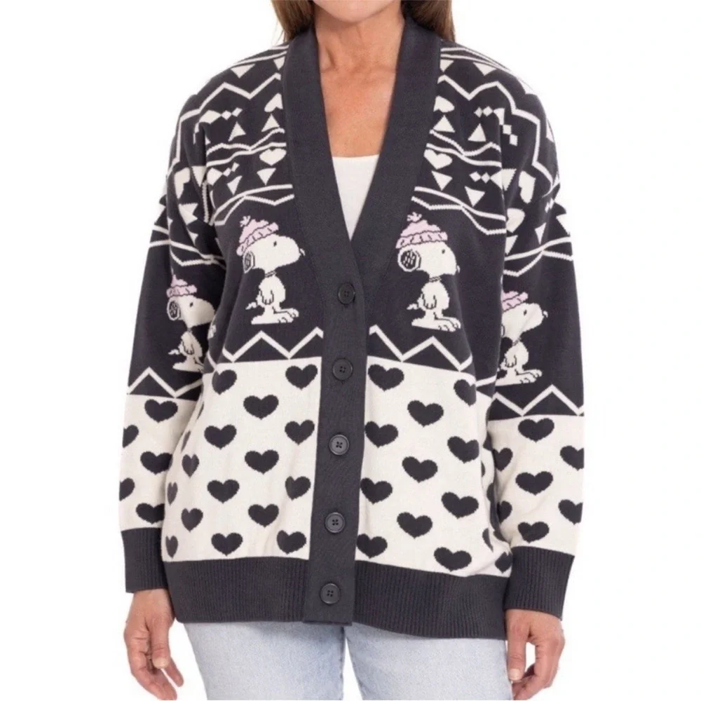 Peanuts Snoopy Button Cardigan - Picture 3 of 5